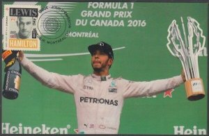 CANADA # 2997.1 - FORMULA 1 LEWIS HAMILTON  POSTAGE STAMP on SUPERB POSTCARD #1