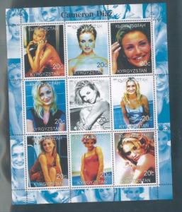 CAMERON DIAZ 2000 Souvenir Sheet VF, MNH Kyrgyzstan - E47