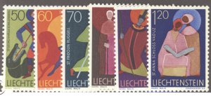 Liechtenstein, Sc #434-39, MNH