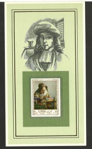 PAINTER-ART-AJMAN STAMP-CARD-JAN VERMEER-QUALITY AS IN THE PICTURE