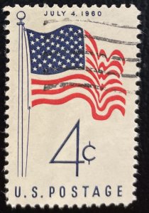 US #1153 Used F/VF 4c USA Flag July 4, 1960 [B43.5.4]