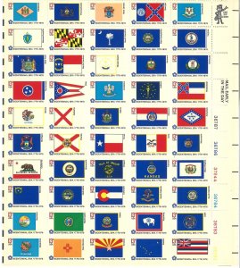 United States; Scott 1633-1682; 1976; Pane of 50; Unused; NH; Flags