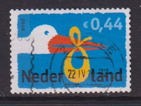 Netherlands  #1260 used 2006 birth announcement 44c