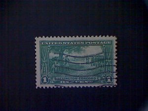 Stamps, United States, Scott #617, used(o), 1925, Lexington and Concord, 1¢