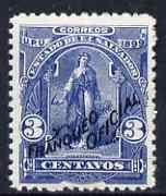 El Salvador 1899 Ceres 3c blue overprinted Franqueo Ofici...