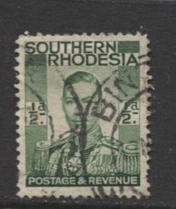 Southern Rhodesia- Scott 42 - KGVI - Definitive -1937 - FU- Single 1/2d Stamp