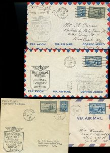 Group of PEACE ISSUE material, Air to Fiji, etc. Canada cover