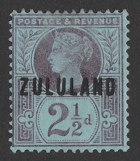 ZULULAND 1888 'ZULULAND' on QV GB 2½d purple blue.  