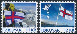 Faroe Islands 2015 75th Anniversary of National Flag Set of 2 SG721-722 MNH 2