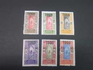 French Togo 1922 Sc 210-15 set MH