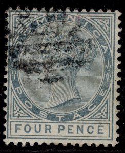 DOMINICA QV SG24, 4d grey, FINE USED.