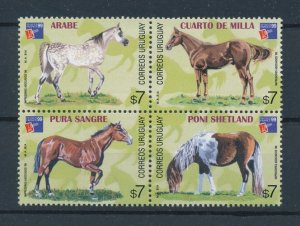 [111233] Uruguay 1999 Farm animals Wild horses arab shetland pony  MNH