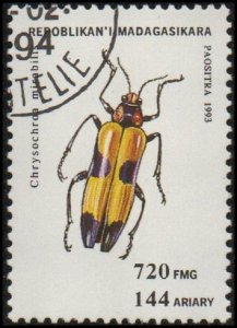 Malagasy Republic 1220 - Cto- 720fr Metallic Wood-boring Beetle (1994)(cv $0.80)