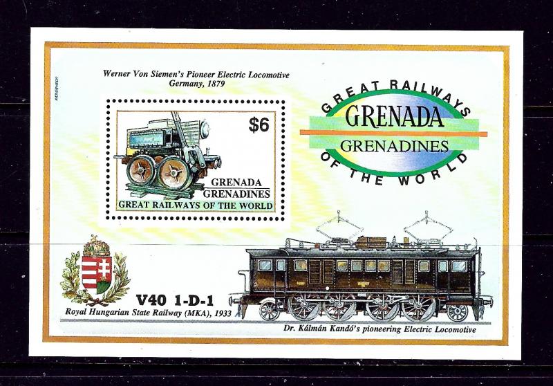 Grenada-Grenadines 1382A MNH 1992 Trains S/S