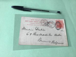 Chelsea 1896 to Brussels  Belgium postcard Ref 21364