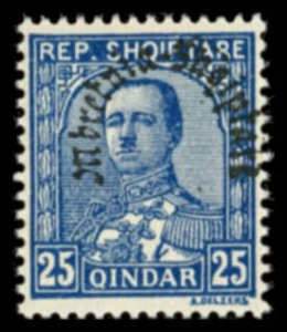 ALBANIA Sc 232 VF/MNH - 1928 25q King Zog Overprint  Kingdom of Albania