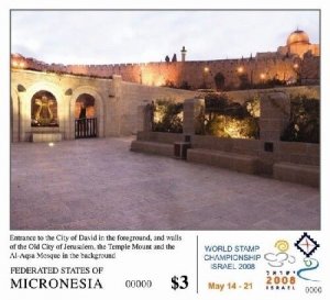 Micronesia 2008 - WORLD STAMP CHAMPIONSHIP ISRAEL - SOUVENIR SHEET Scott 770 MNH