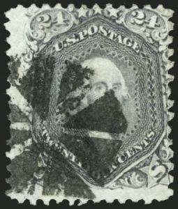 Classic U.S. #78b 24c Gray 1862 Segmented Pinwheel Cancel