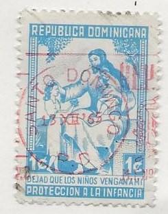 DOMINICAN REPUBLIC SC # RA35   USED  RED CANCEL