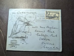 1939 British Gibraltar Cover to Ottawa Canada Empress of Britain World Cruise