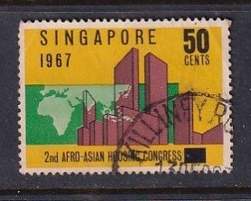 Singapore 1967 Asia-African Housing Congress 50c Used shortish perfs