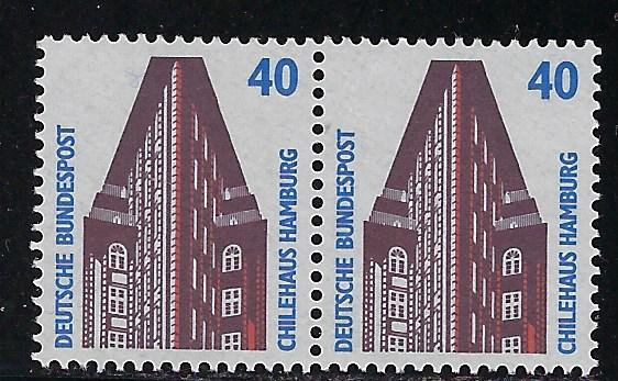 Germany Bund Scott # 1521, mint nh, pair, variation sheet print