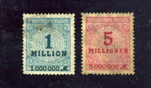 Germany 1923 Sc# 281 & 285 - Used