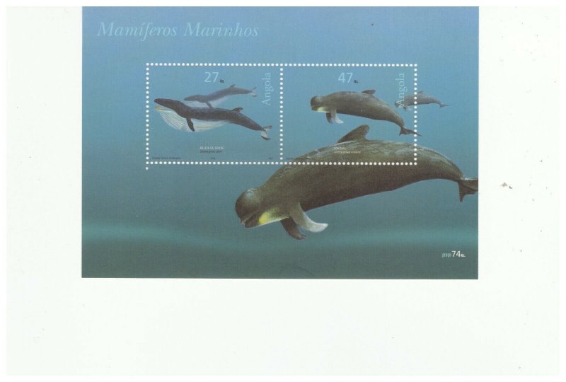 ANGOLA SC.1251 2003 WHALES  S/S MNH YE10 