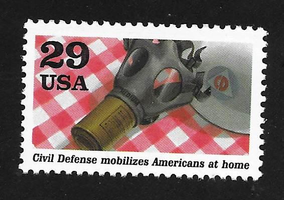 SC# 2559g - (29c) - WWII, A World at War - Gas Mask, MNH Single