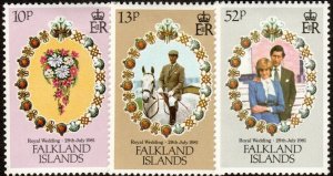 Falkland Islands 324-26 - Mint-H - Royal Wedding (Cpl) (1981) (cv $2.25)
