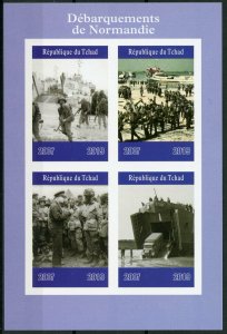 Chad 2019 MNH WWII WW2 Normandy Landings D-Day 4v IMPF M/S Military Ships Stamps