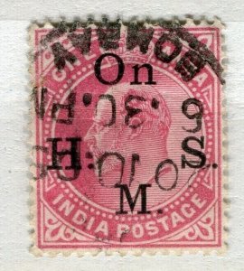 INDIA; Early 1900s Ed VII HMS Service Optd issue fine used 1a. value