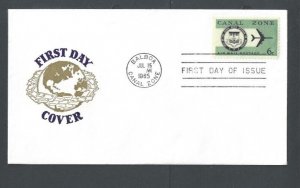 Canal Zone C42 6c FDC Airmail Cover W/Cachet