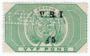 (I.B) Orange Free State Revenue : Duty Stamp £5 (VRI)