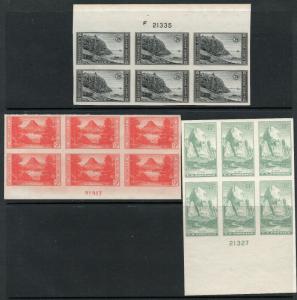 Sc# 762 - 764 MNGAI / Plate Blocks (6) / Farleys -  Lot 0219089