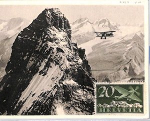 SWITZERLAND Air Mail VIEW-SIDE Card 1927 FIRST FLIGHT Bellinzona-Zurich PH14