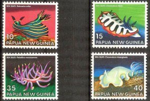 Papua New Guinea 1978 Sea Snails set of 4 MNH