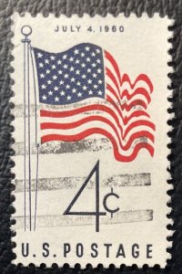 US #1153 Used F/VF 4c USA Flag July 4, 1960 [B43.5.1]