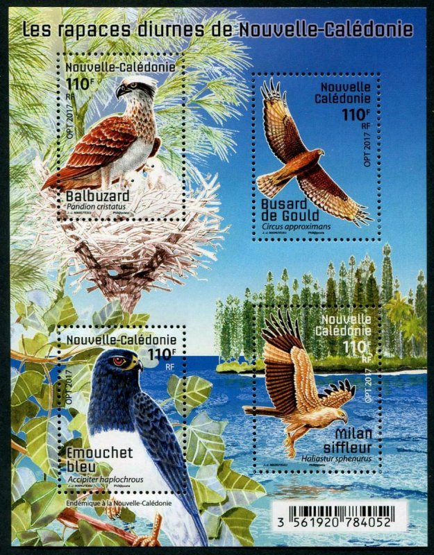 HERRICKSTAMP NEW ISSUES NEW CALEDONIA Hawks Sheetlet of 4