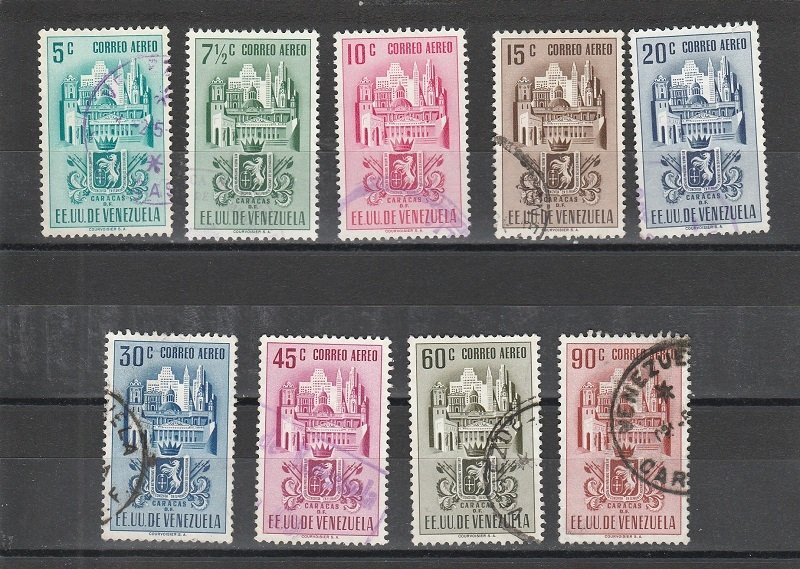 Venezuela  Scott#  C365-C373  Used  (1952 Arms of Caracas)