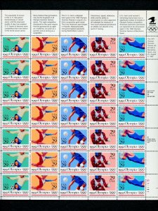 US Scott 2637-2641 29c  1992 Olympics  Sheet of 35 mint NH