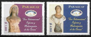 PARAGUAY 2002 MODERNIZATION OF POSTAL SERVICE FORUM COMMUNICATION SET OF 2 MNH