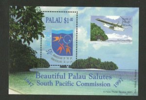PALAU - MNH BLOCK - SOUTH PACIFIC COMMISSION - PLANE -1997.