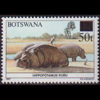 BOTSWANA 1990 - Scott# 482 Hippo.Surch. 50t NH