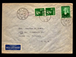 Norway 1949 Airmail Cover to USA - L32664