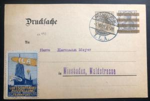 1909 Frankfurt Germany Postcard Cover To Wiesbaden Aircraft Fair Exhibition
