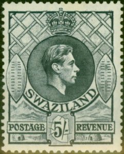 Swaziland 1943 5s Slate SG37a P.13.5  x 14 Fine MM