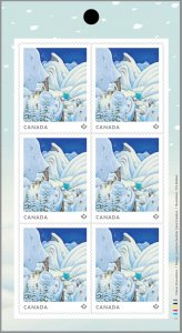 CHRISTMAS = WINTER SCENES = FRONT booklet page of 6 P- stamps Canada 2023 MNH