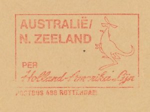 Meter cover Netherlands 1967 kangaroo - Australia / New Zealand per Holland Amer