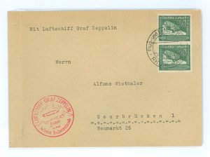 Germany C60  1938 Cover carried on the December 1938 LZ130 Zeppelin flight over the Liberated region of the Sudentenland, plan